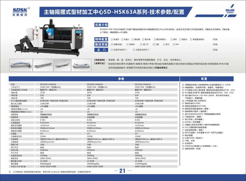 大型2.5米主軸搖擺式加工中心